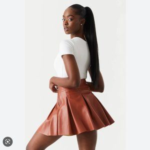 Leather mini skirt